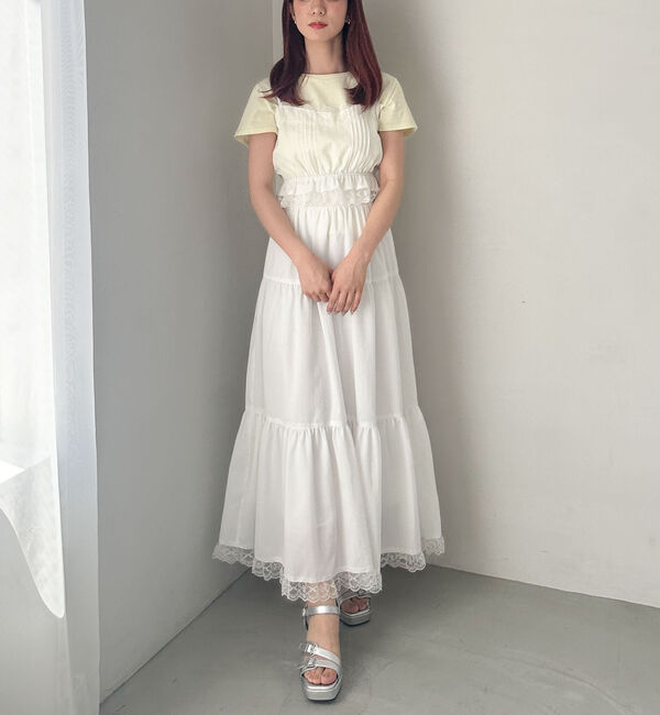 archives「レーストリミングビスチェ&times;ティアードスカートＳＥＴ」|ワンピース|