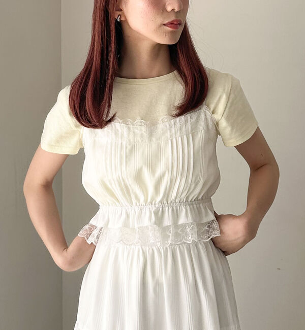 archives「レーストリミングビスチェ&times;ティアードスカートＳＥＴ」|ワンピース|