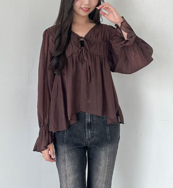 archives「楊柳シャーリングミドルブラウス」|シャツ・ブラウス|