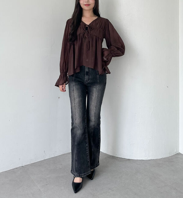 archives「楊柳シャーリングミドルブラウス」|シャツ・ブラウス|