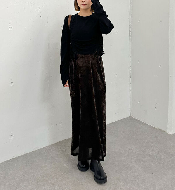 archives「メッシュベロアナロースカート」|スカート|