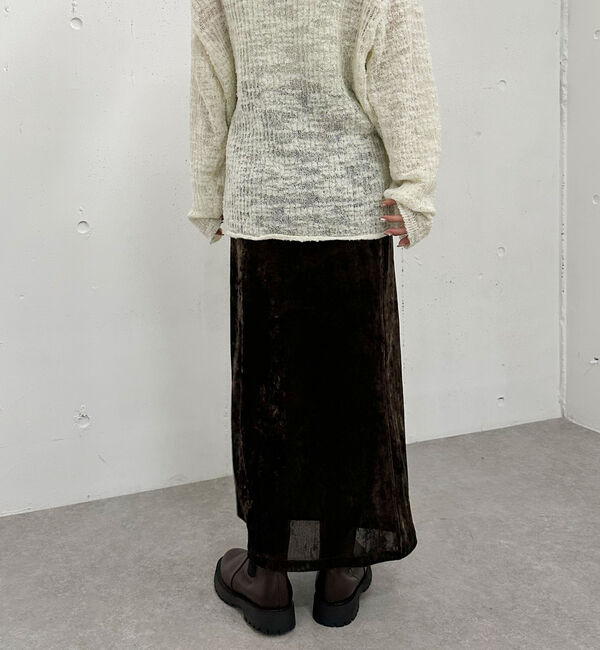 archives「メッシュベロアナロースカート」|スカート|