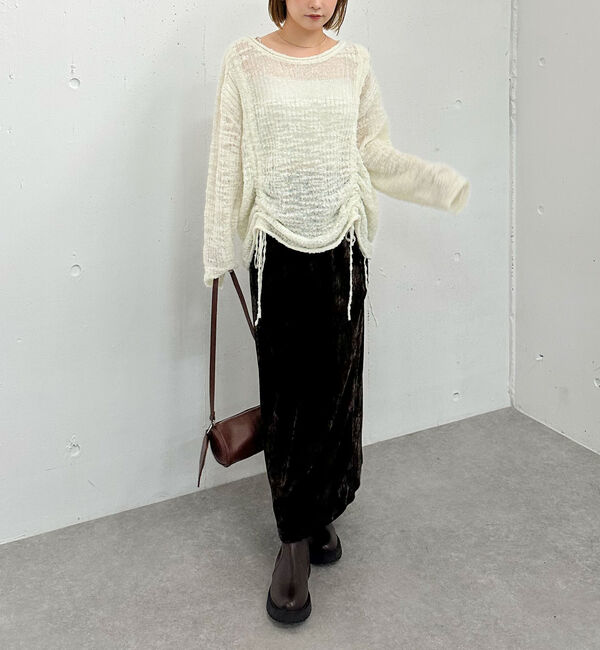 archives「メッシュベロアナロースカート」|スカート|
