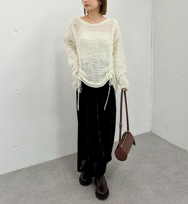 archives「メッシュベロアナロースカート」|スカート|