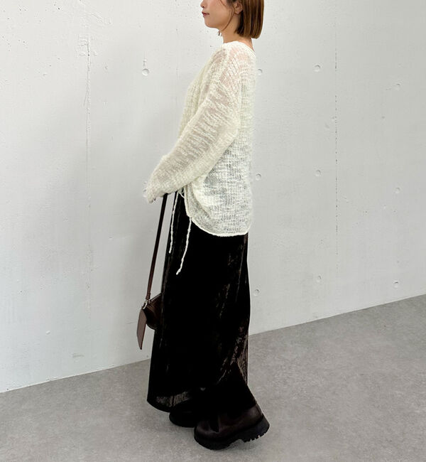 archives「メッシュベロアナロースカート」|スカート|