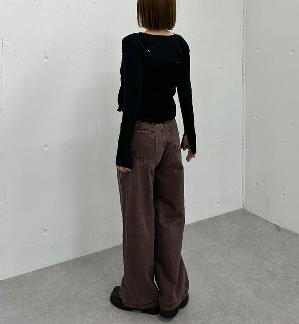 archives「ベロアシャーリングビスチェ&times;リブニットプルオーバーＳＥＴ」|カーディガン|