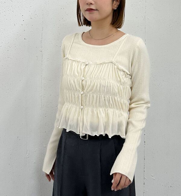 archives「ベロアシャーリングビスチェ&times;リブニットプルオーバーＳＥＴ」|カーディガン|