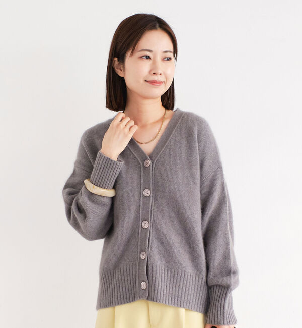 Doux archives「ＦＯＸ混ショート丈カーディガン」|カーディガン|