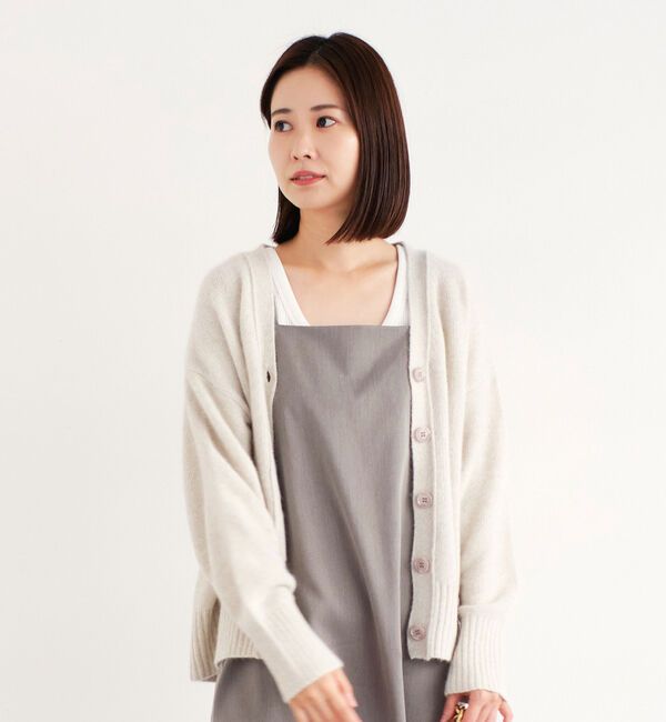 Doux archives「ＦＯＸ混ショート丈カーディガン」|カーディガン|