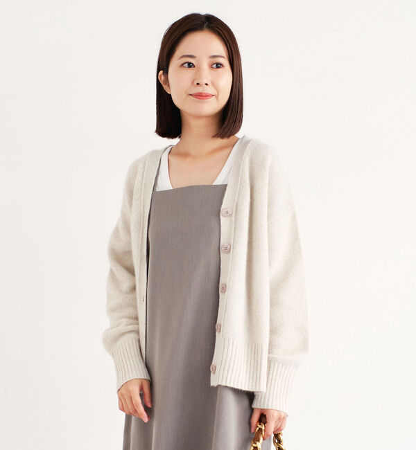 Doux archives「ＦＯＸ混ショート丈カーディガン」|カーディガン|