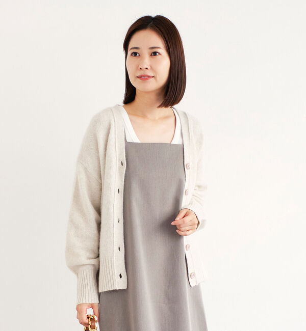 Doux archives「ＦＯＸ混ショート丈カーディガン」|カーディガン|