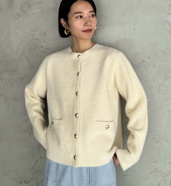 Doux archives「ダブルフェイスニットジャケット」|カーディガン|IVORY