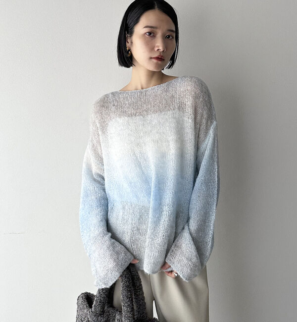 Doux archives「グラデーションモヘアニット」|ニット・セーター|BLUE