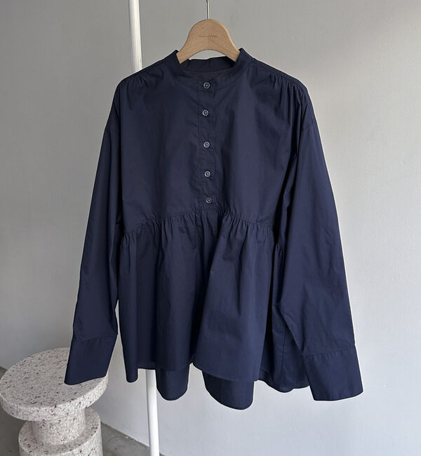 Doux archives「タイプライターギャザーブラウス」|シャツ・ブラウス|NAVY