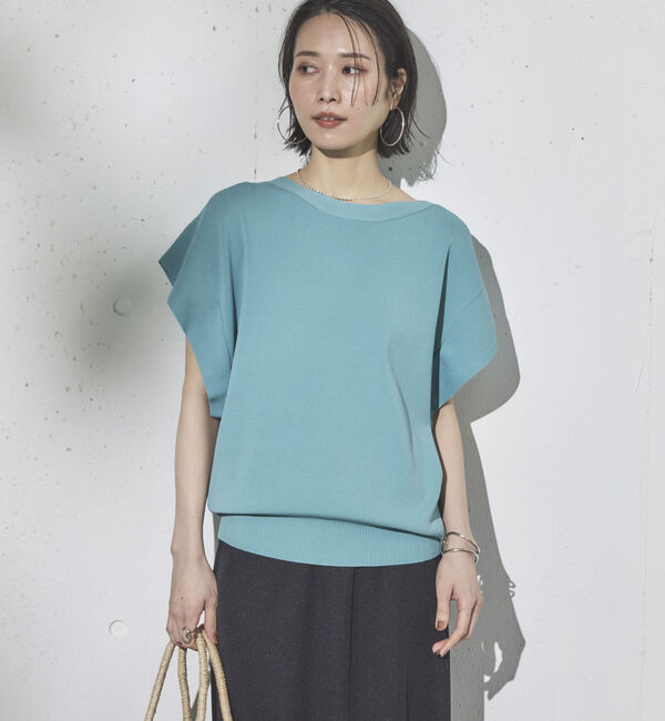 Doux archives「フレンチスリーブニット」|ニット・セーター|BLUE