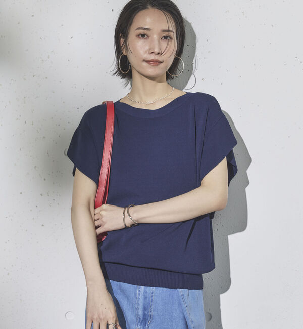 Doux archives「フレンチスリーブニット」|ニット・セーター|NAVY