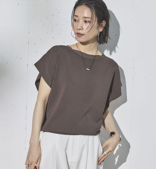 Doux archives「フレンチスリーブニット」|ニット・セーター|DARK BROWN