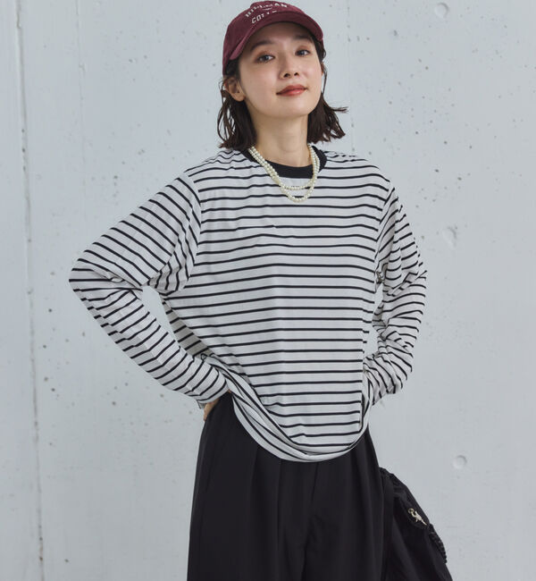 Doux archives「ボーダーインナーロンＴｅｅ」|Tシャツ・カットソー|