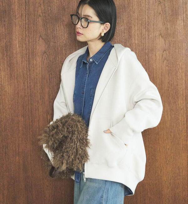 Doux archives「Ｗ　ＺＩＰ　ボンディングＢＩＧパーカー」|パーカー|GREIGE