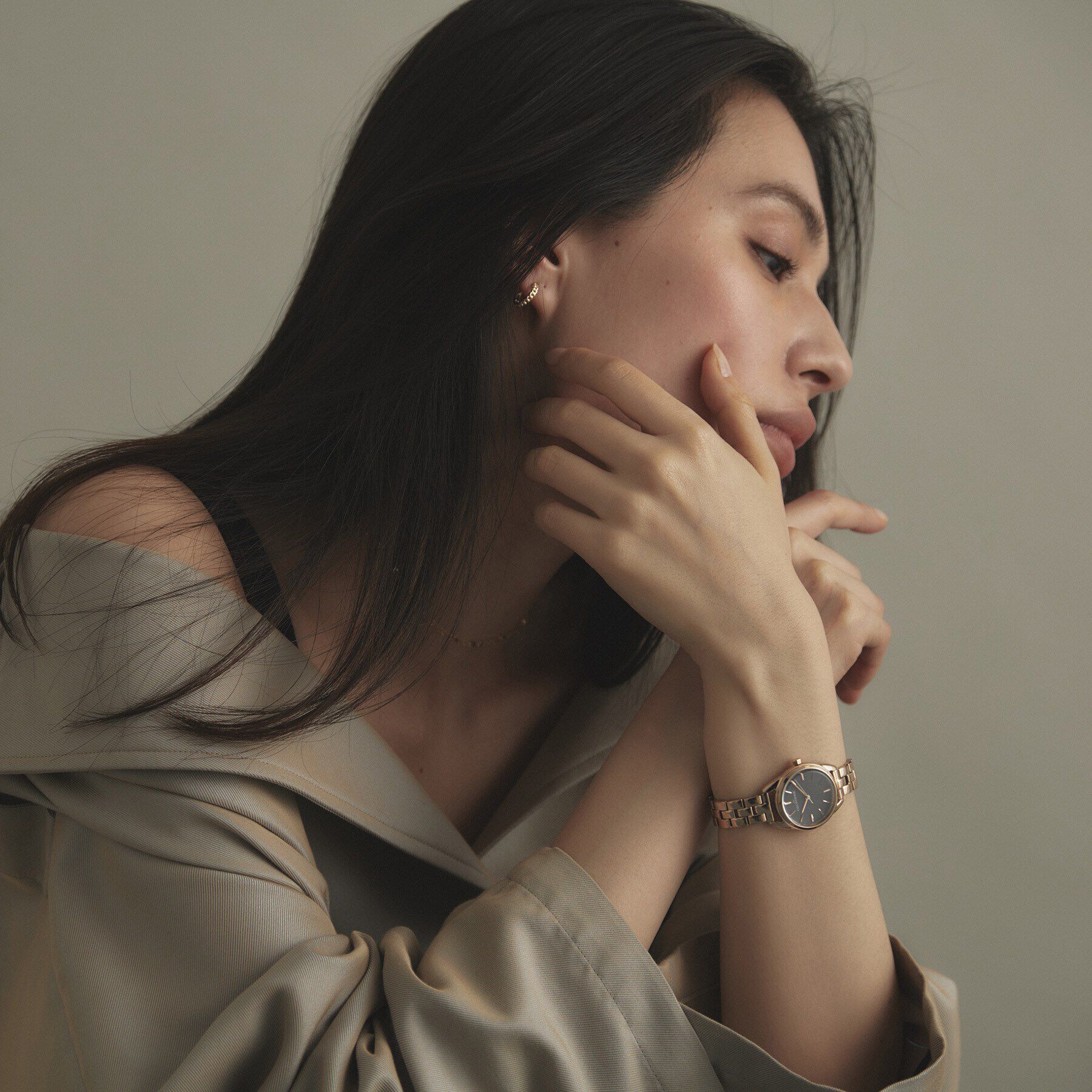 COCOSHNIK「RGラウンド ブレスレットウォッチ（ブラックマット）」|腕時計|