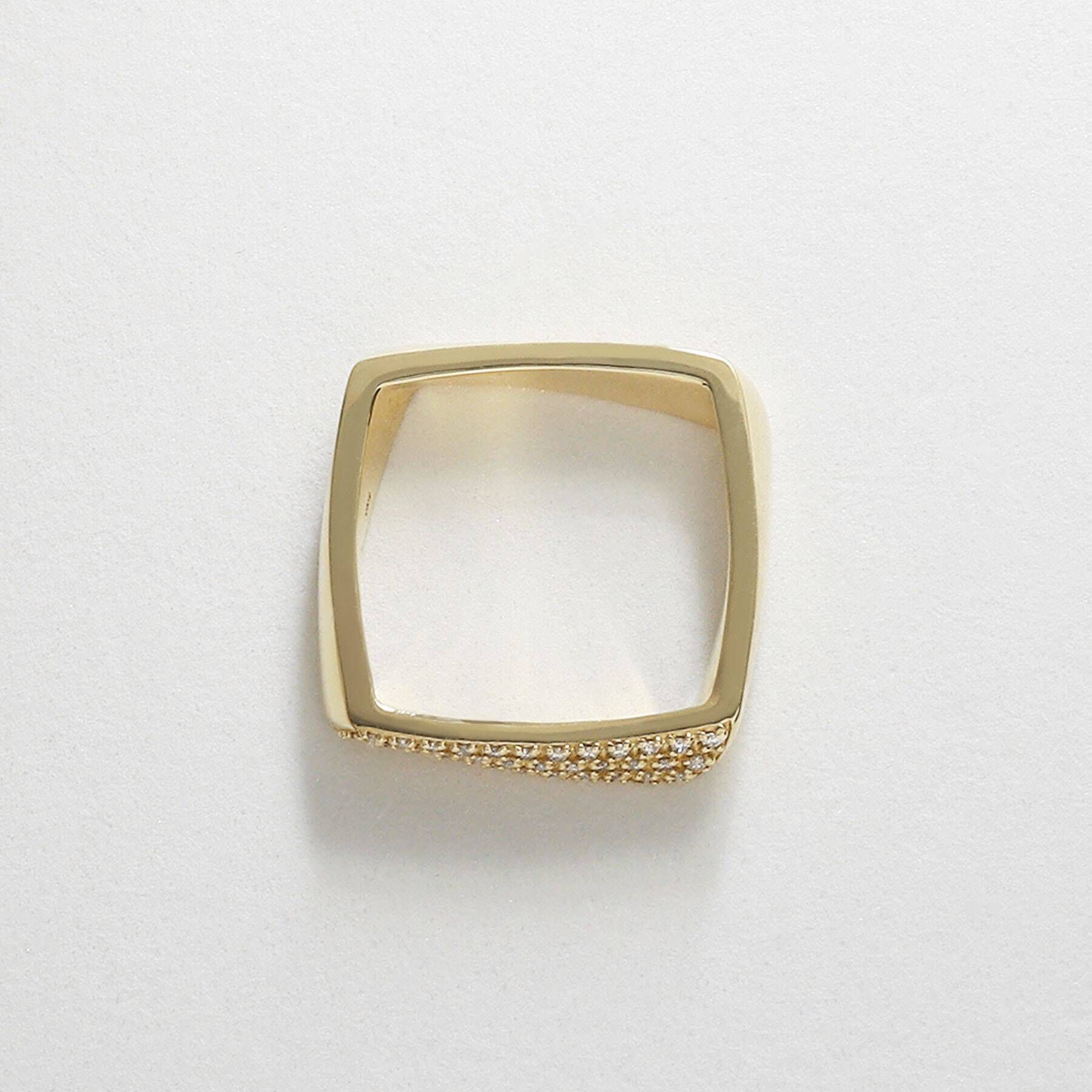 COCOSHNIK「K18ダイヤモンド シフトスクエア リング」|リング|