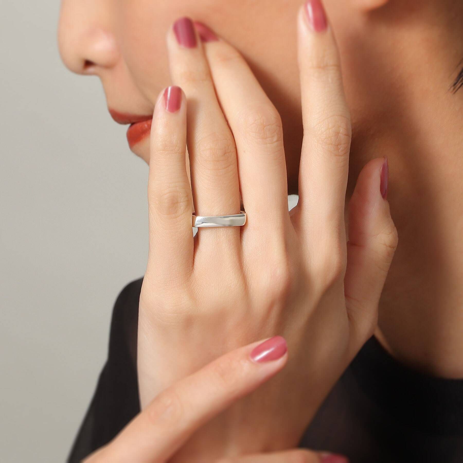 COCOSHNIK「シルバー シフトスクエア リング」|リング|