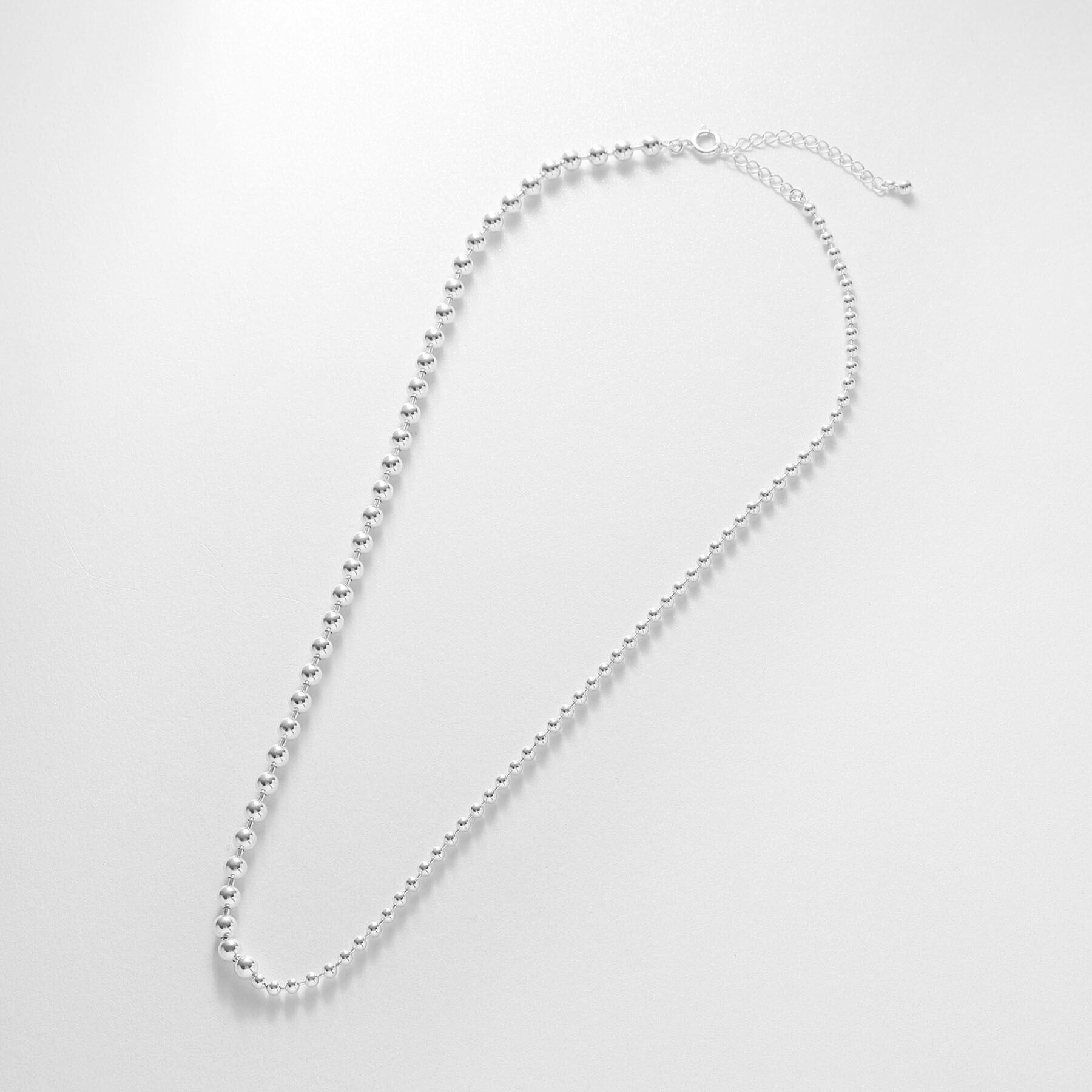 COCOSHNIK ONKITSCH「シルバー デザインチェーン ミックスボールネックレス」|ネックレス|