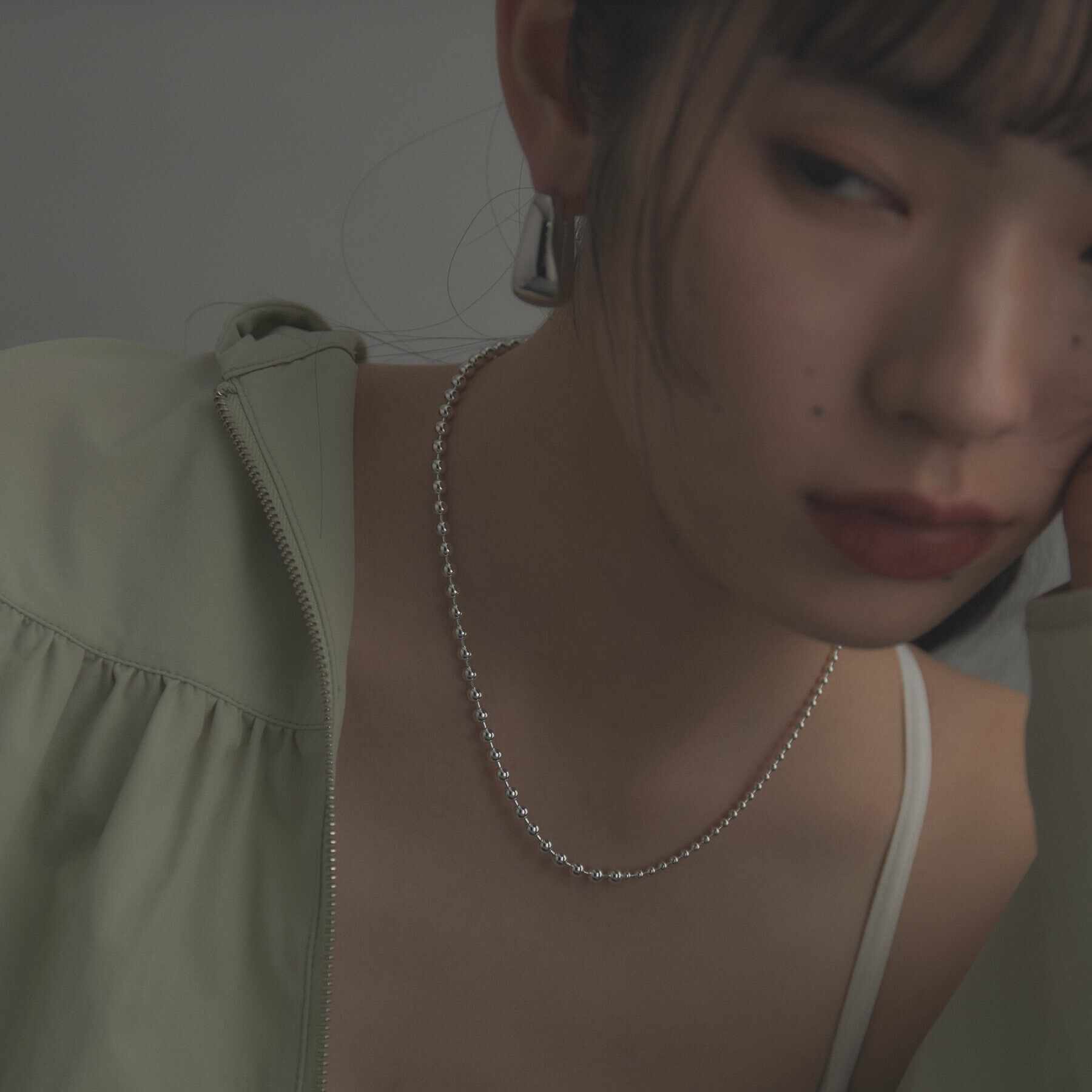 COCOSHNIK ONKITSCH「シルバー デザインチェーン ミックスボールネックレス」|ネックレス|