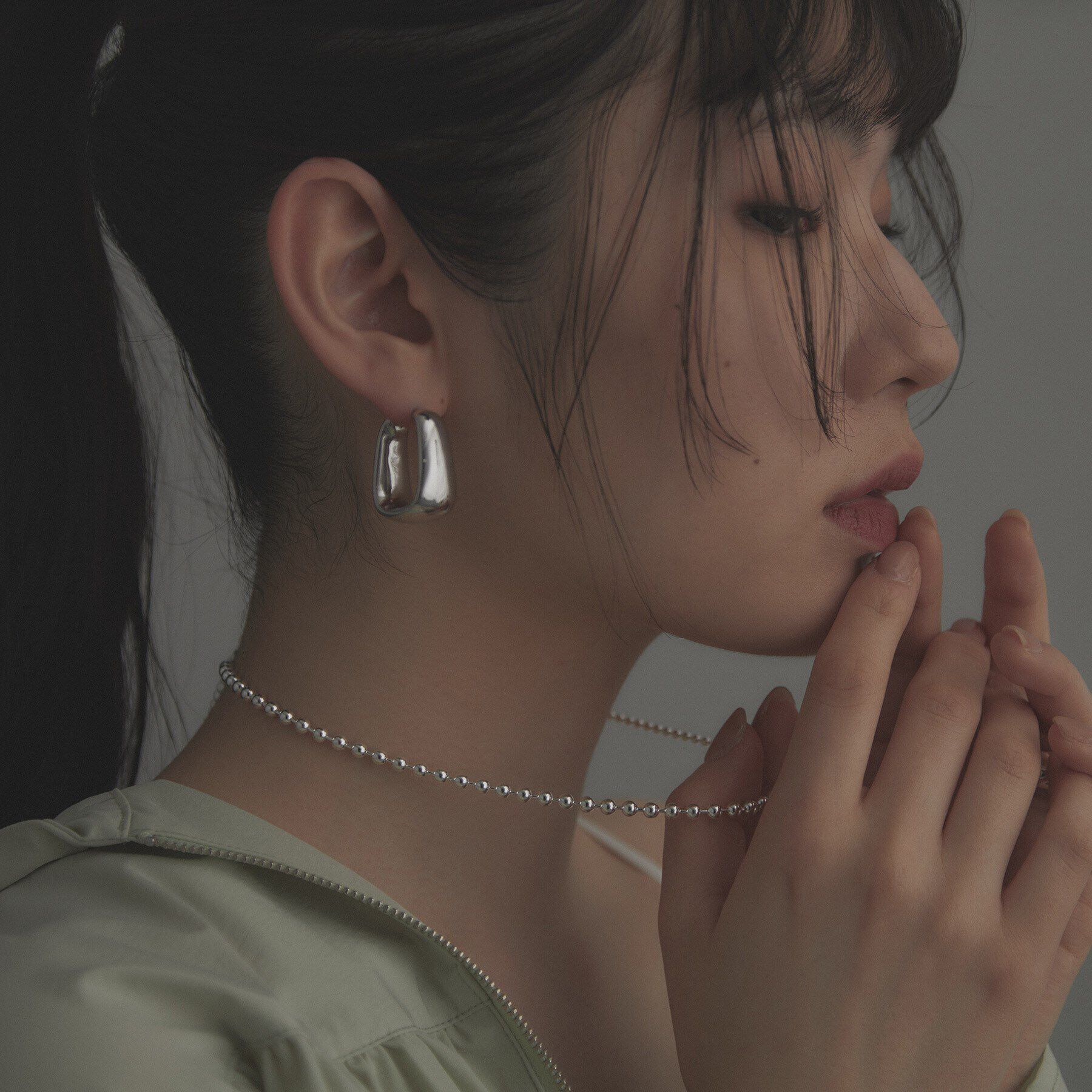 COCOSHNIK ONKITSCH「シルバー デザインチェーン ミックスボールネックレス」|ネックレス|