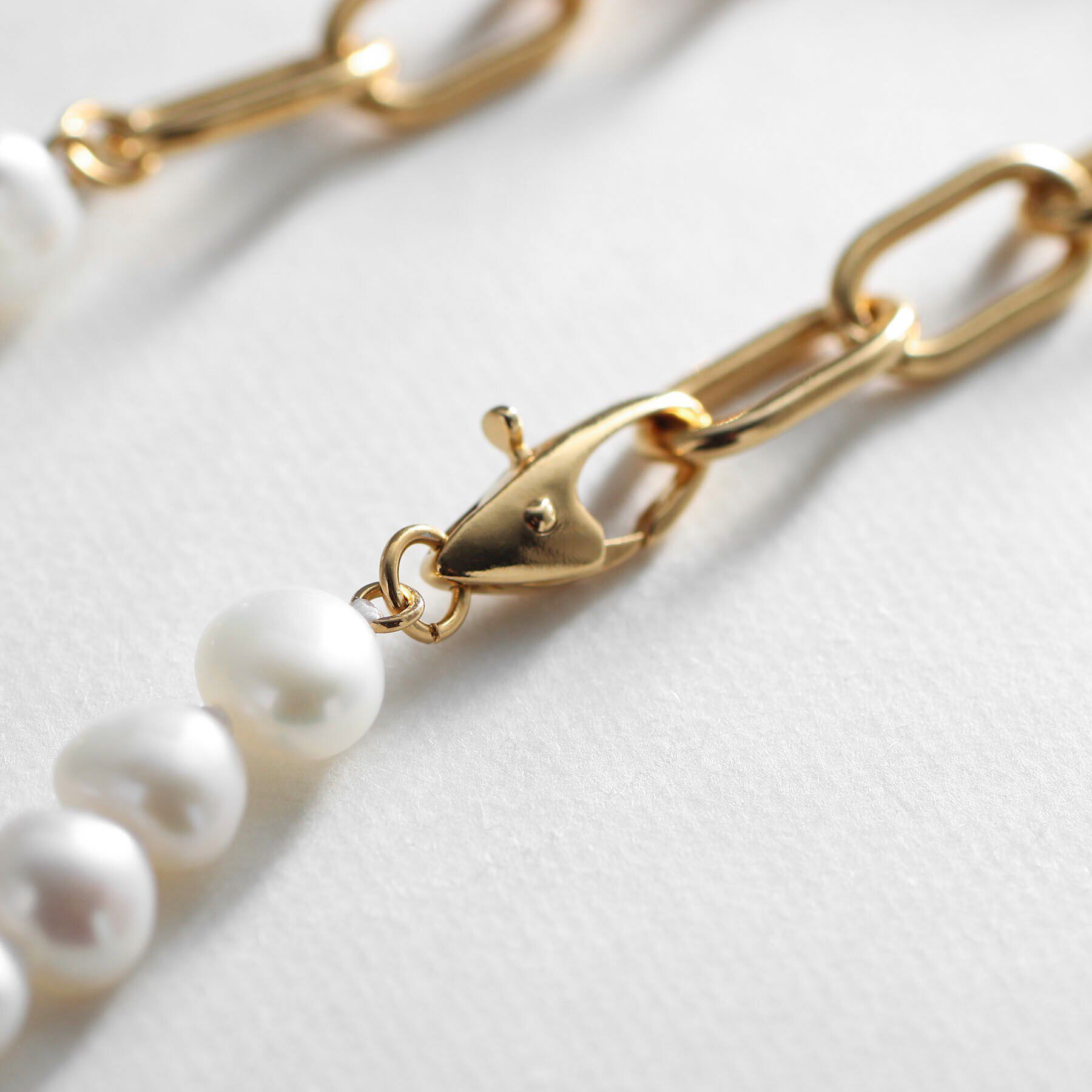 COCOSHNIK ONKITSCH「シルバー バロックパール チェーンミックス ブレスレットＳ GP」|ブレスレット・バングル|