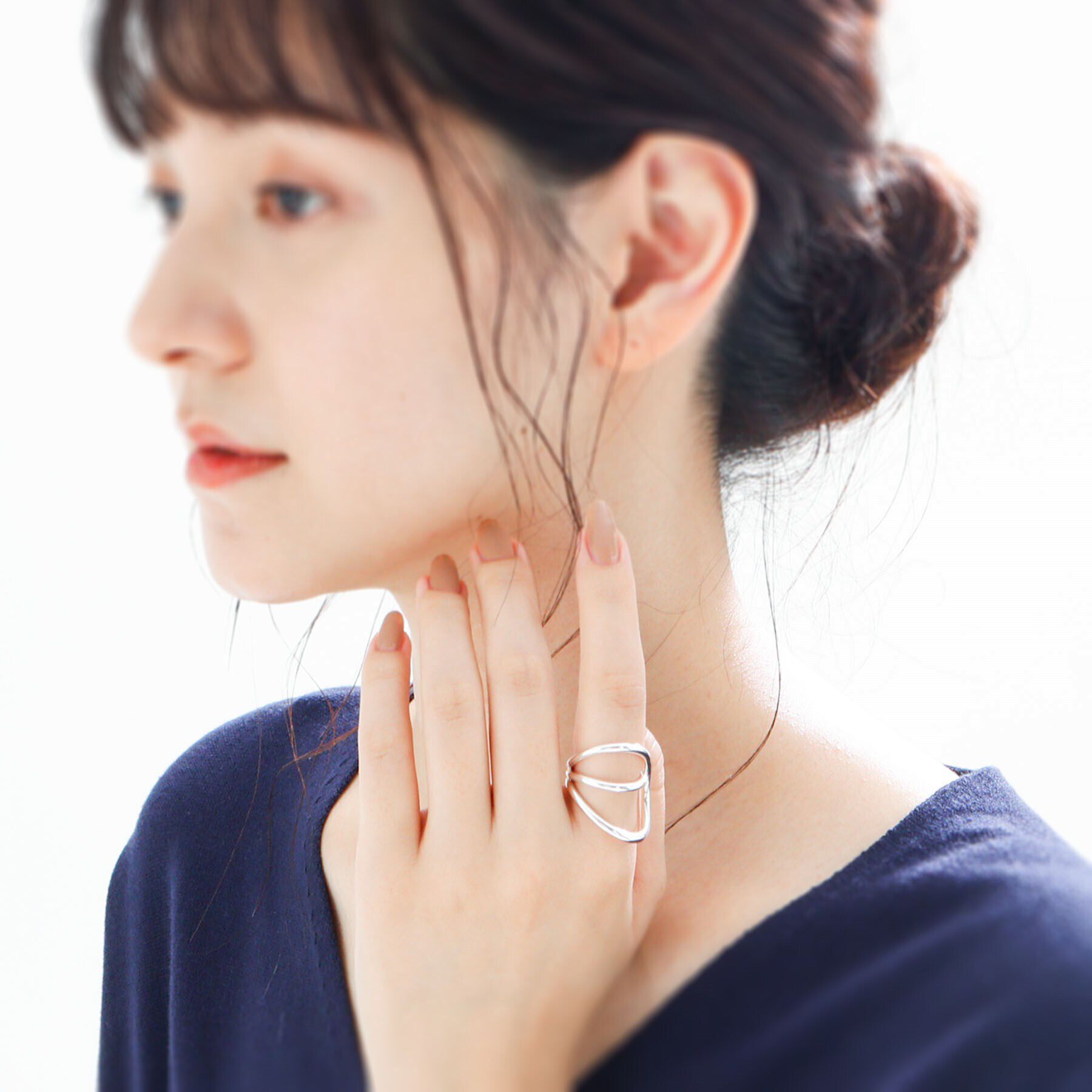 COCOSHNIK ONKITSCH「シルバー リングイヤーカフ ワイドハング」|リング|