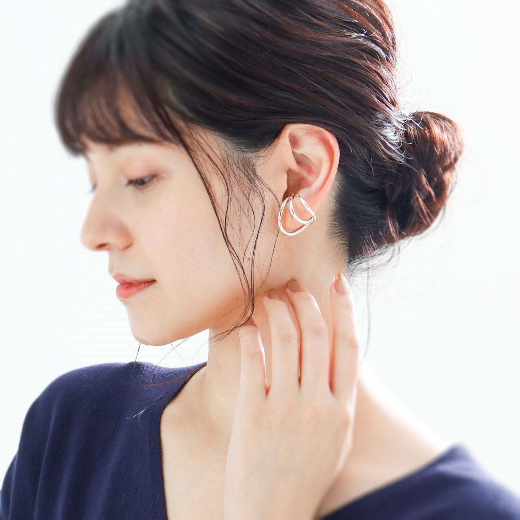 COCOSHNIK ONKITSCH「シルバー リングイヤーカフ ワイドハング」|リング|