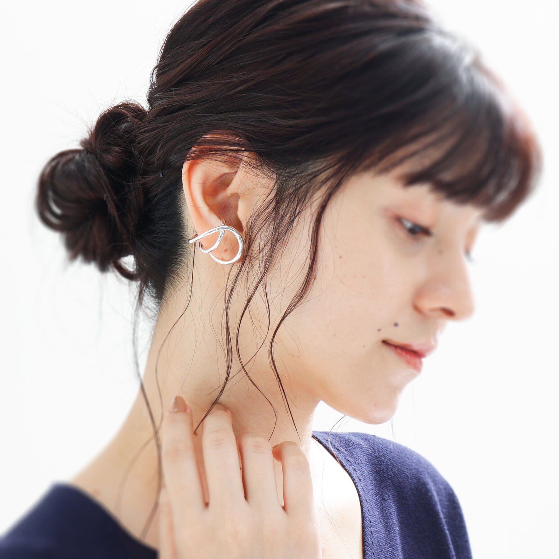 COCOSHNIK ONKITSCH「シルバー リングイヤーカフ ワイドハング」|リング|