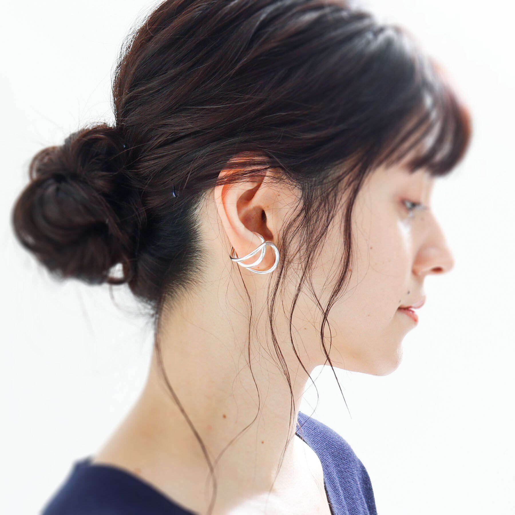 COCOSHNIK ONKITSCH「シルバー リングイヤーカフ ワイドハング」|リング|