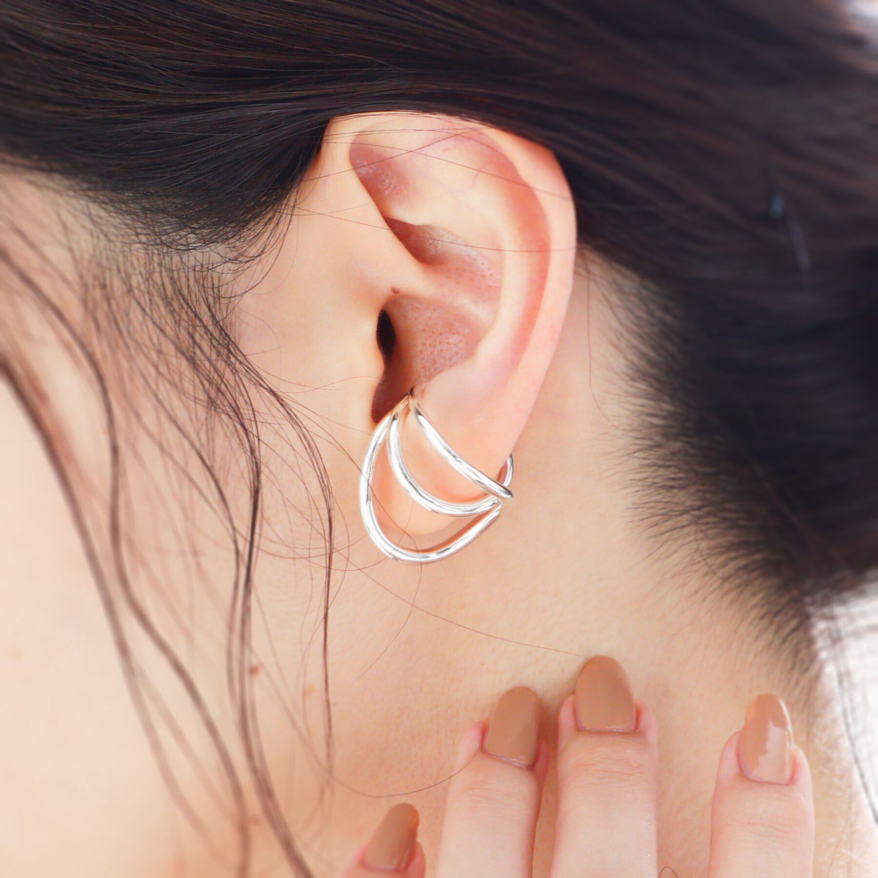 COCOSHNIK ONKITSCH「シルバー リングイヤーカフ ワイドハング」|リング|