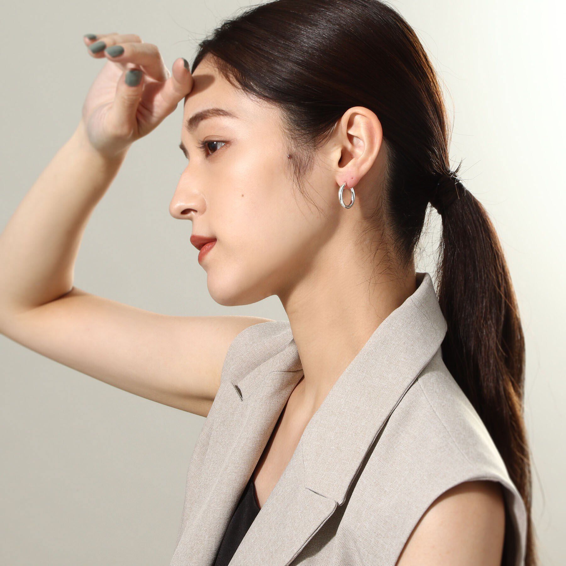 COCOSHNIK ONKITSCH「シルバー ホロウ フープピアスＳ」|ピアス|