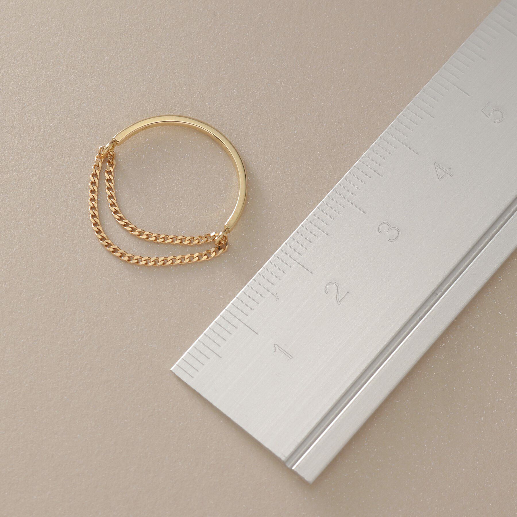 COCOSHNIK「K18キヘイハーフチェーン リング」|リング|