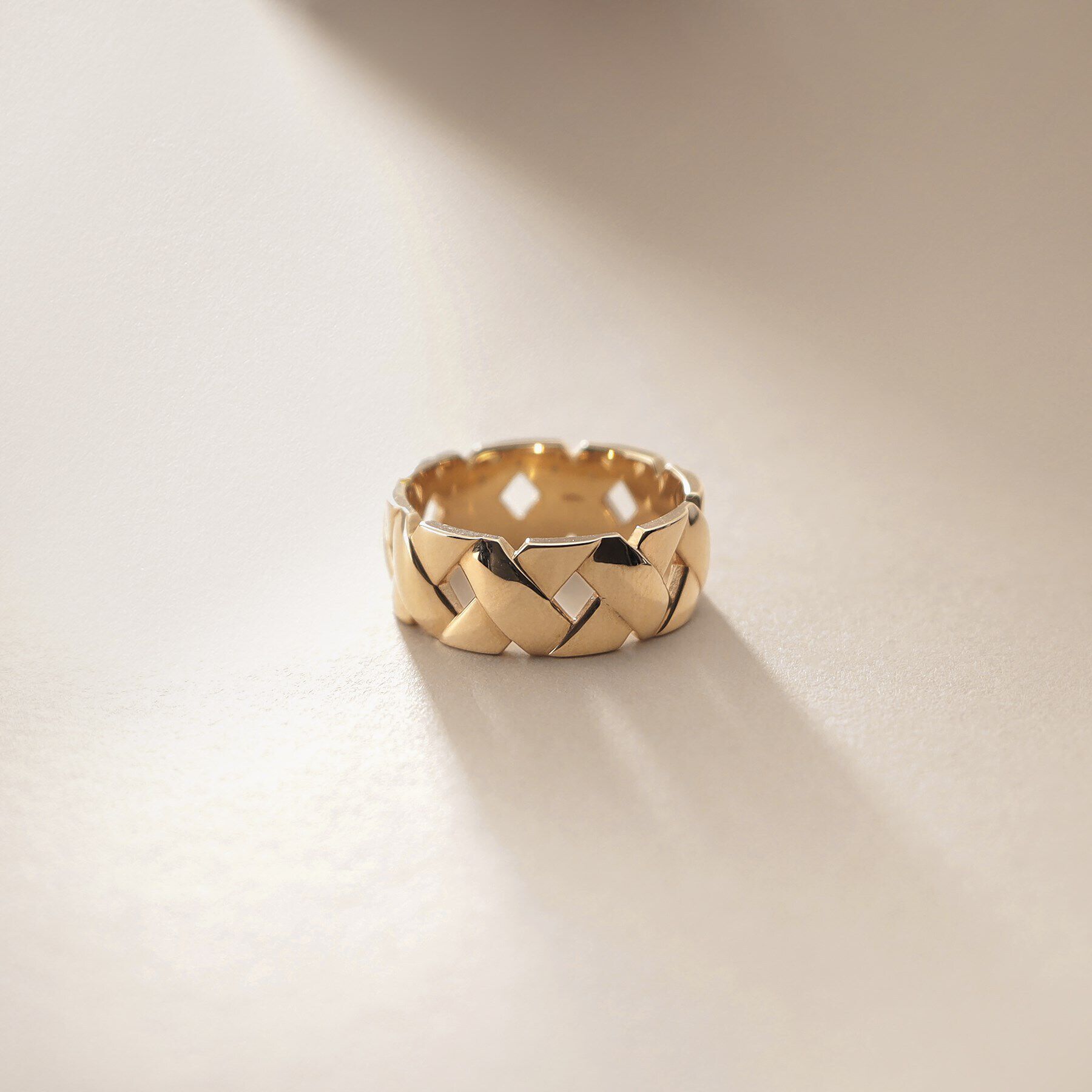 COCOSHNIK「K10メッシュパターン リング大」|リング|イエローゴールド(1