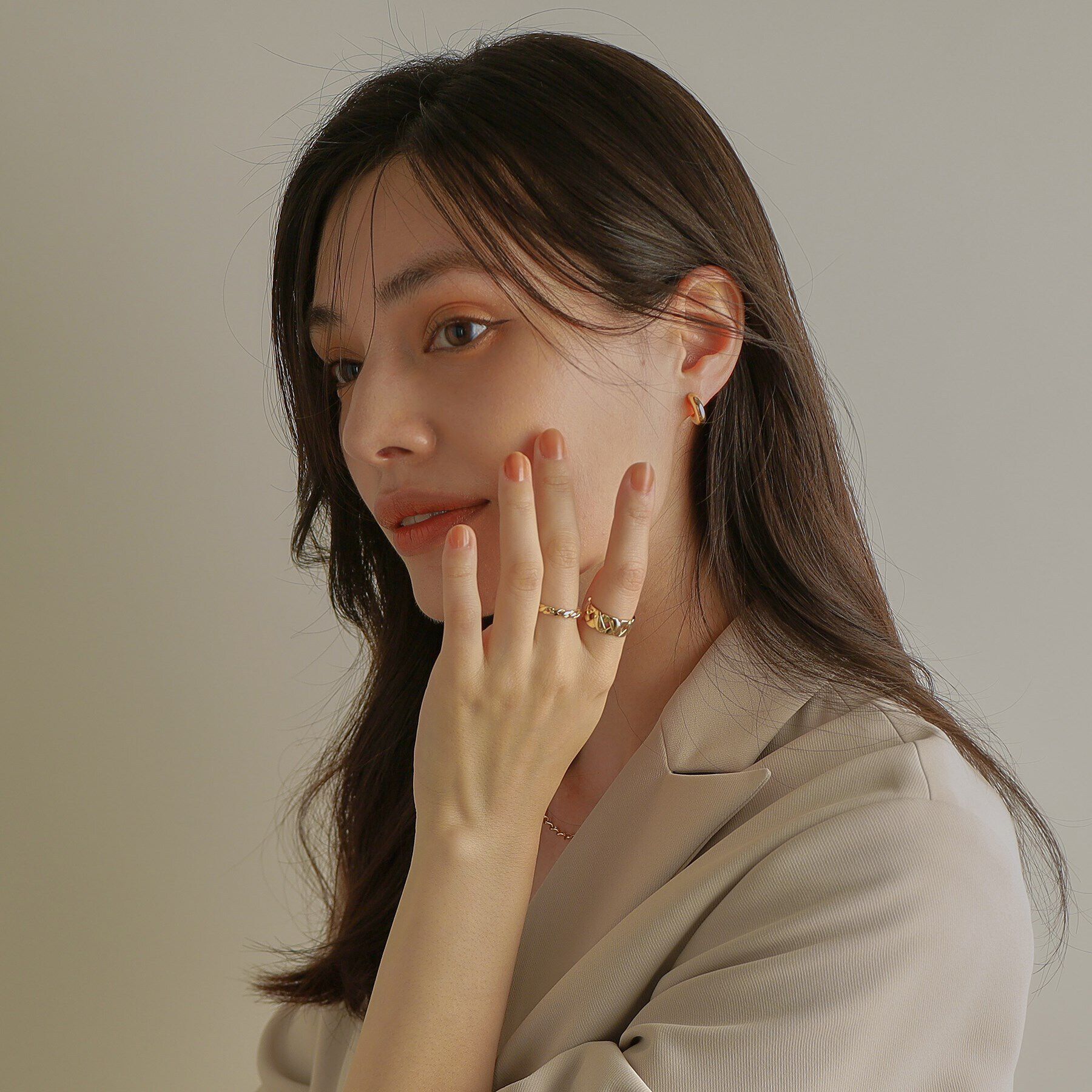 COCOSHNIK「K10メッシュパターン リング大」|リング|