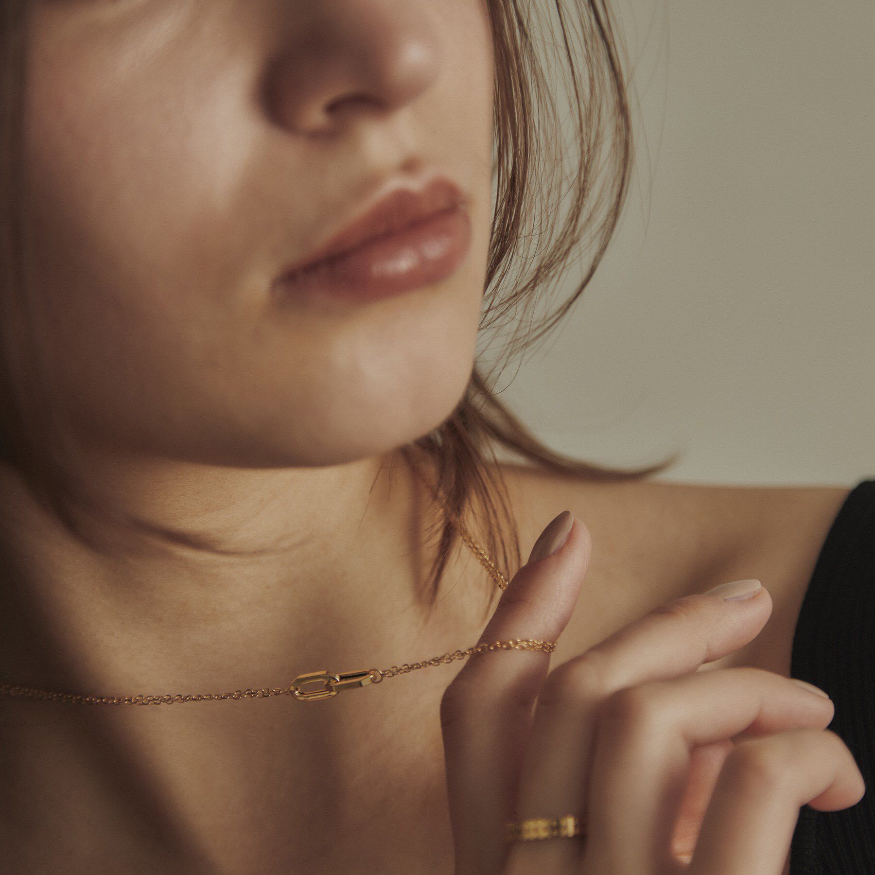 COCOSHNIK「K18中空オクタゴンリンクチェーン ネックレス」|ネックレス|