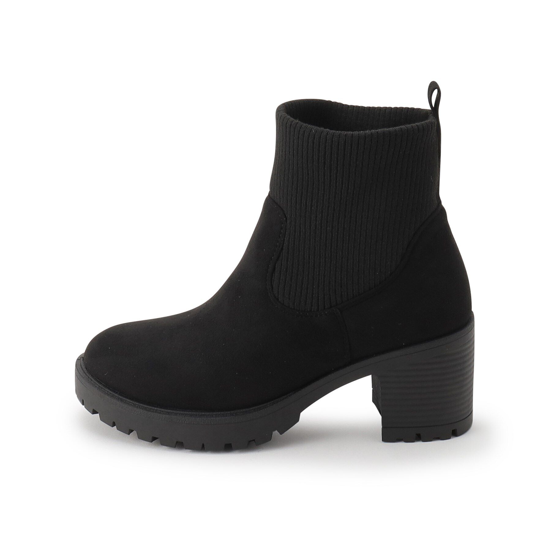 SHOO･LA･RUE「歩きやすさと美脚を叶える　ヒールアップはきぐちニットブーツ」|ショートブーツ|