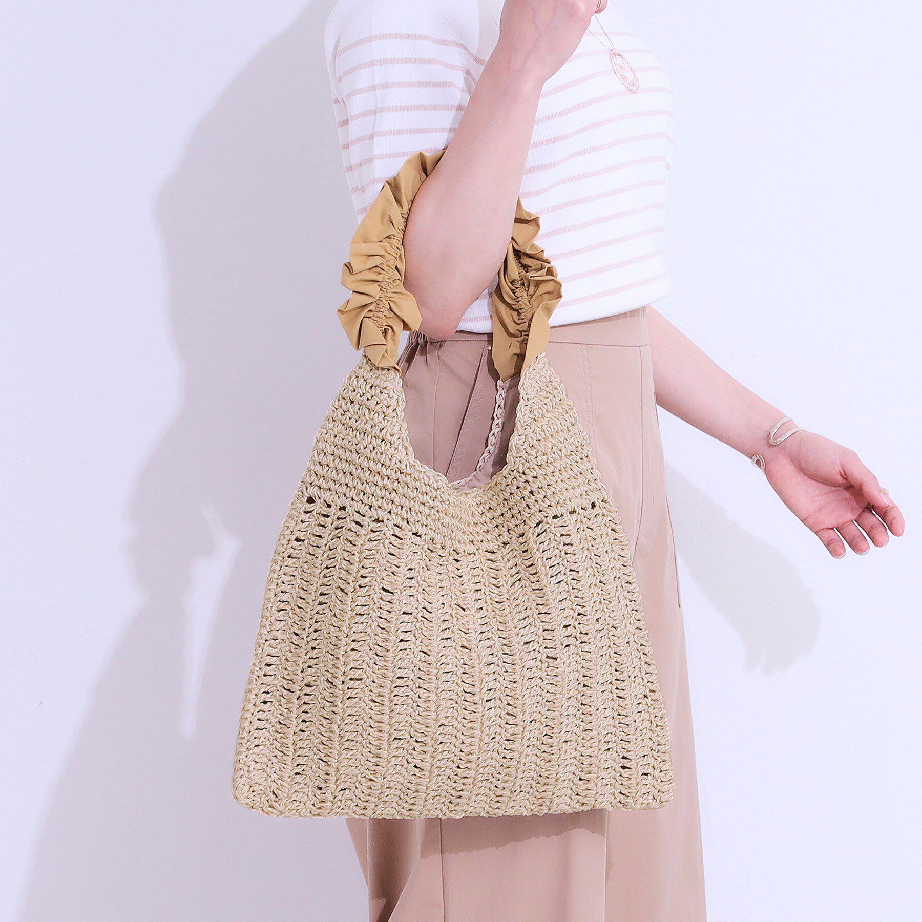 SHOO･LA･RUE「ペーパーフリルトートバッグ」|トートバッグ|イエロー(032)