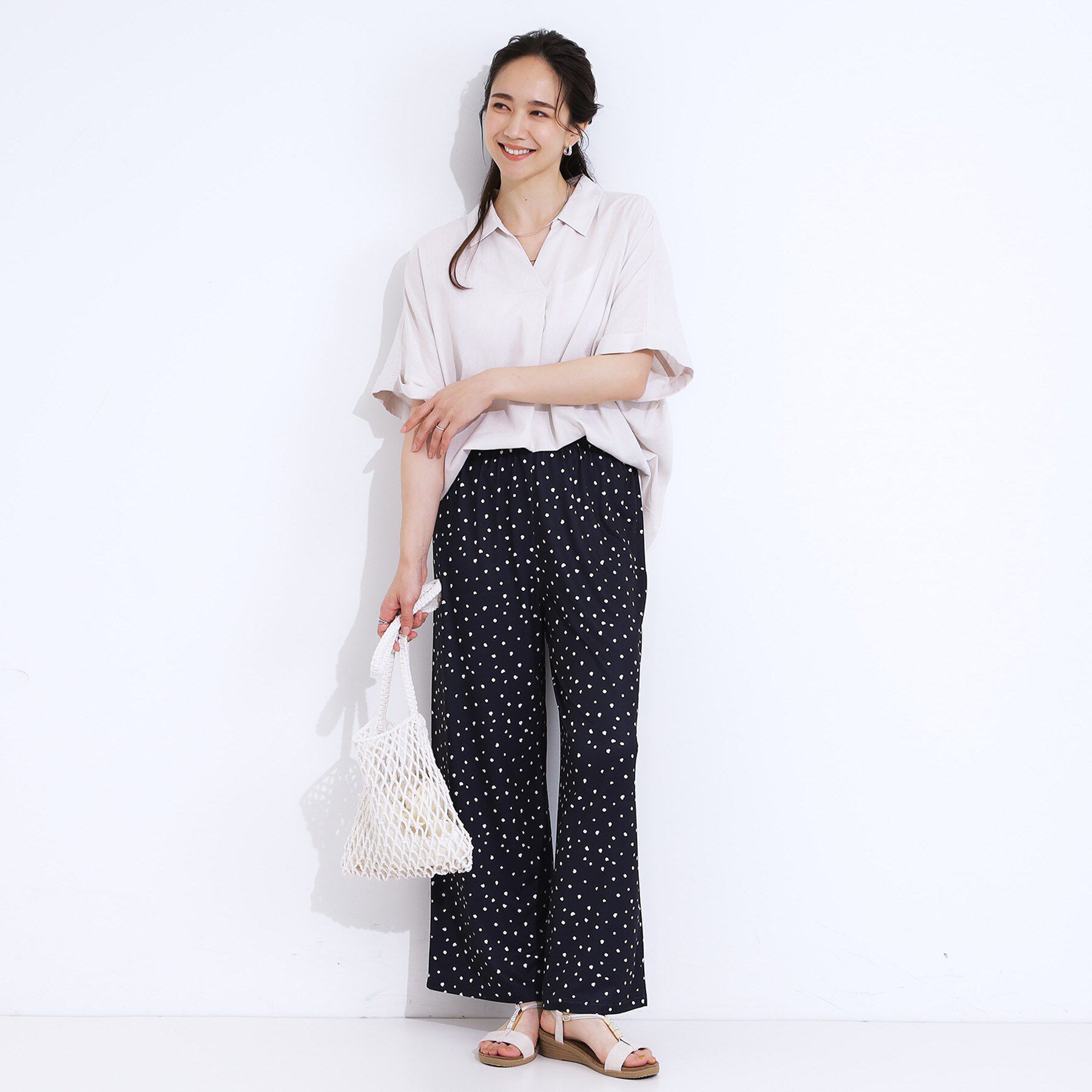 SHOO･LA･RUE「【S-LL/ひんやり/選べる2柄】大人のリラックスコーデに プリント柄パンツ」|その他|