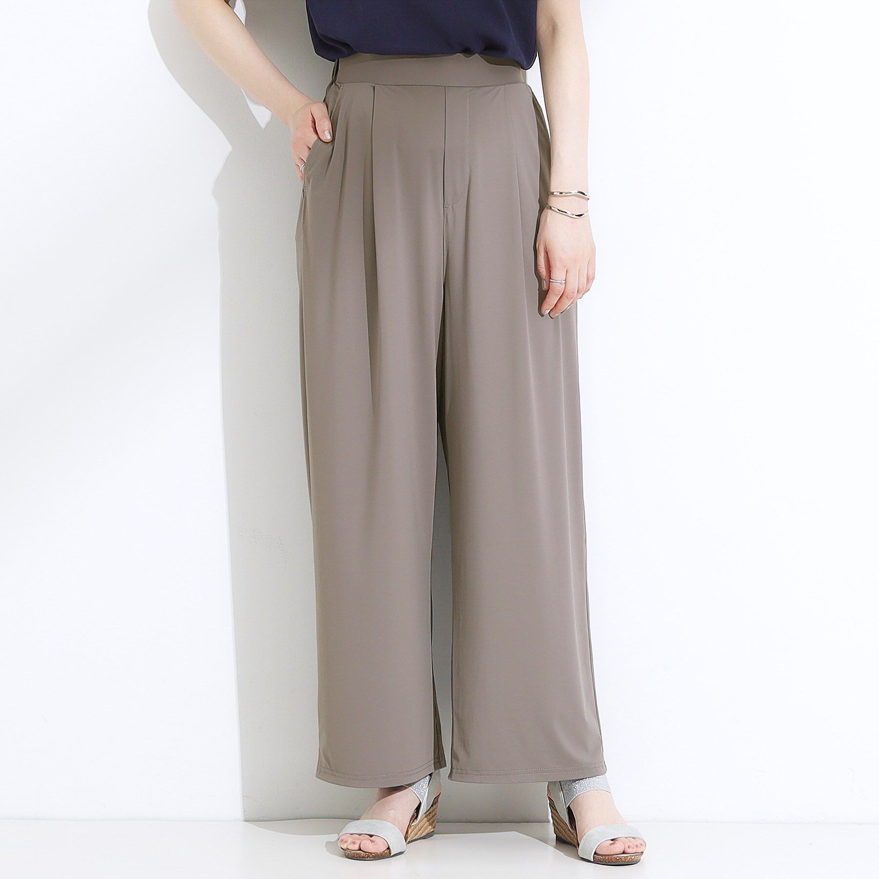 SHOO･LA･RUE「【S-LL/ひんやり/UV】リラクシーな穿き心地 エアリーワイドパンツ」|その他|
