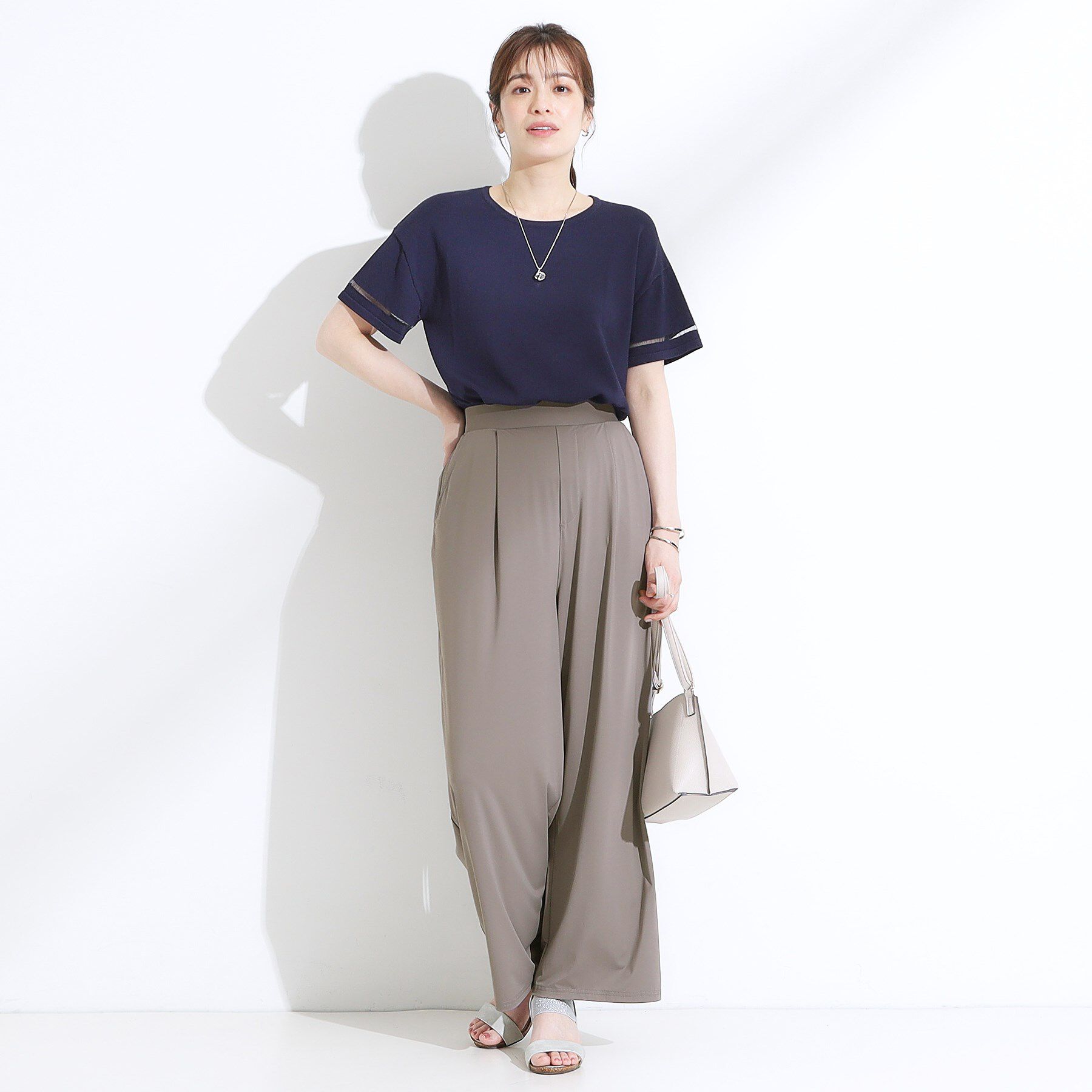 SHOO･LA･RUE「【S-LL/ひんやり/UV】リラクシーな穿き心地 エアリーワイドパンツ」|その他|