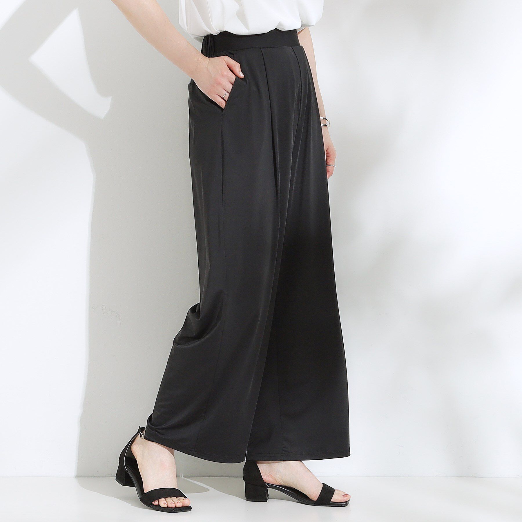 SHOO･LA･RUE「【S-LL/ひんやり/UV】リラクシーな穿き心地 エアリーワイドパンツ」|その他|