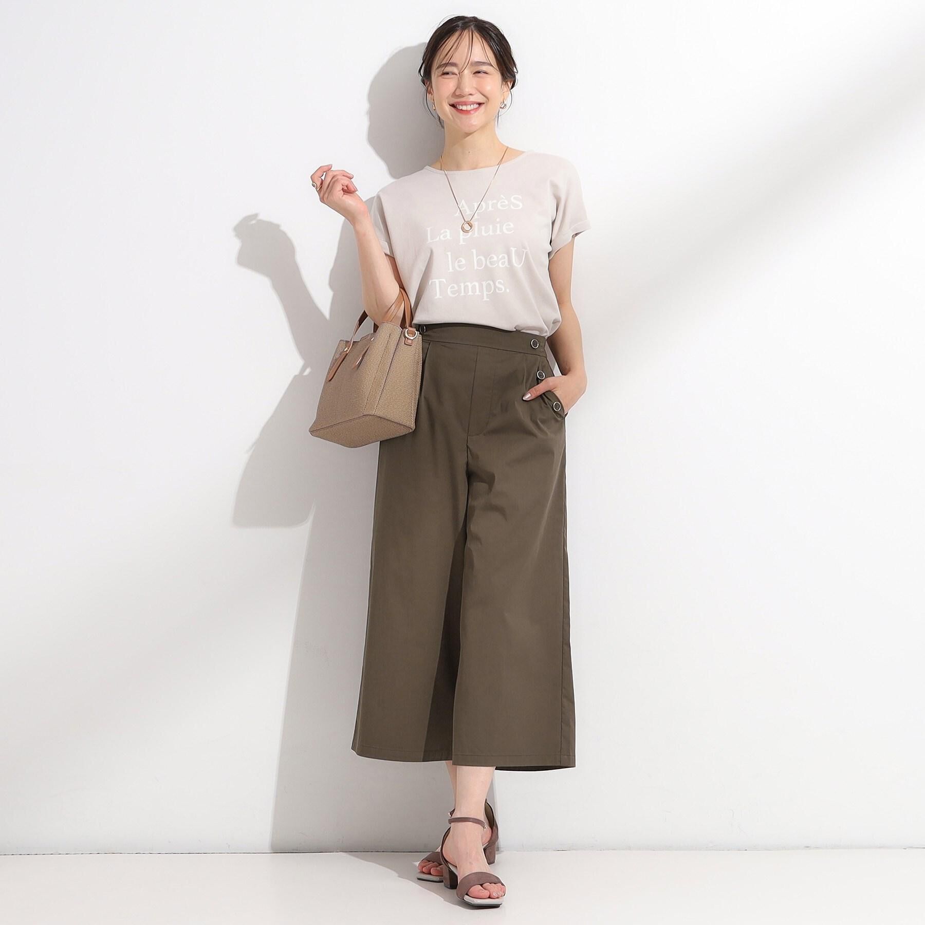 SHOO･LA･RUE「【汗ジミ防止/ひんやり/UV】ロゴプリントTシャツ」|Tシャツ・カットソー|