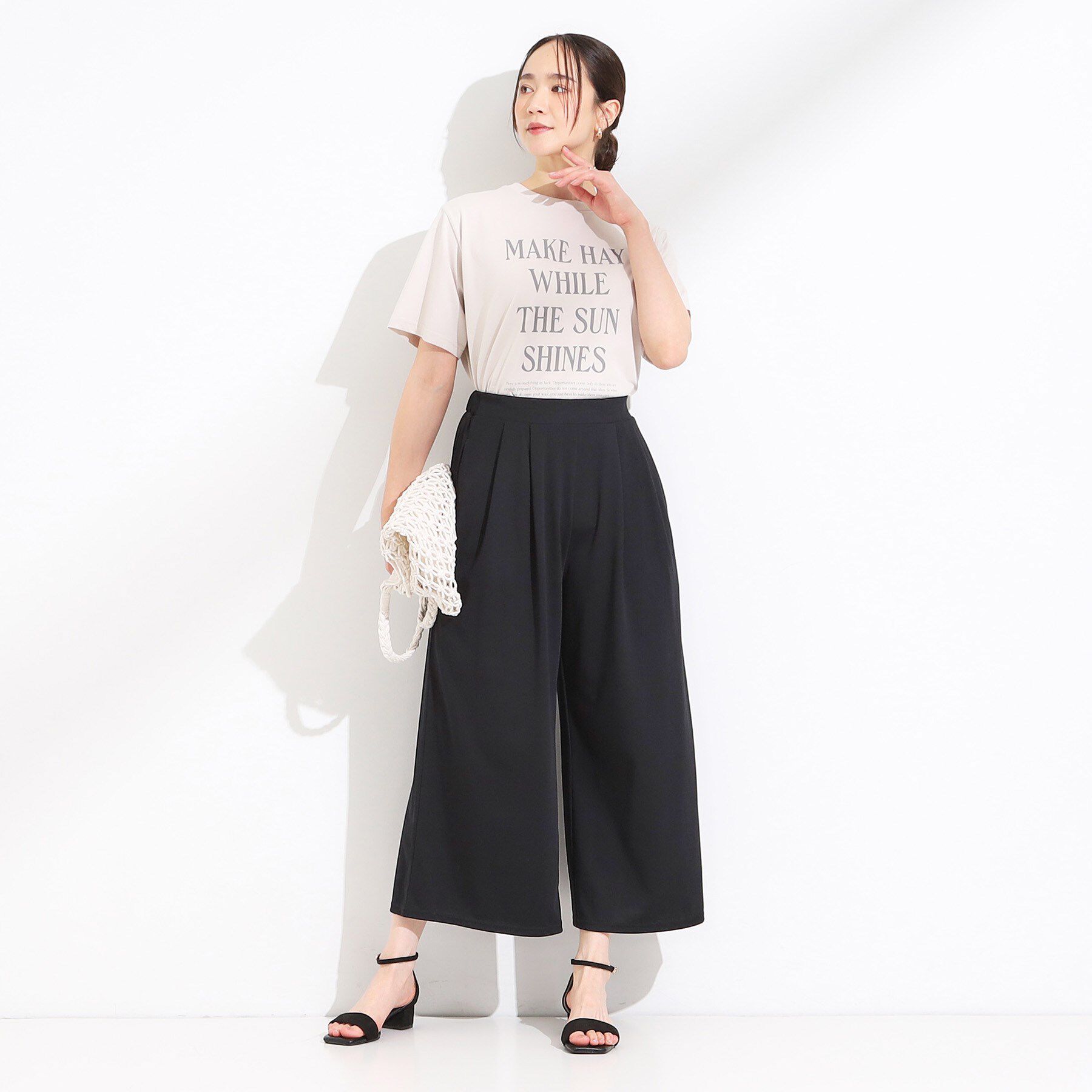 SHOO･LA･RUE「【ひんやり/2点セット】コーデに悩まず決まる トップス＋ガウチョパンツ」|スーツ|