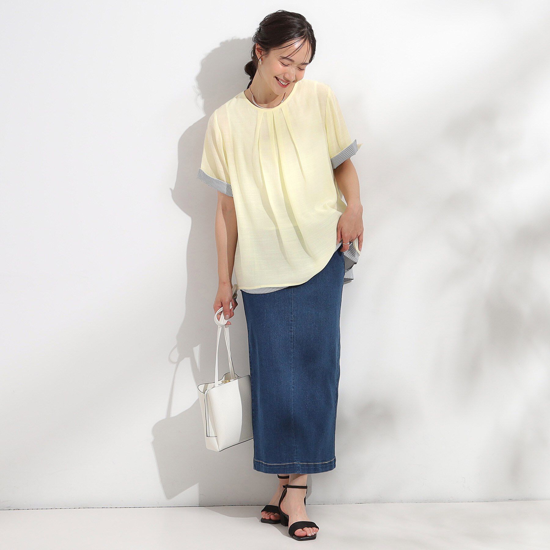 SHOO･LA･RUE「【洗える/S-LL】着るだけでコーデが決まる 裾レイヤードトップス」|Tシャツ・カットソー|