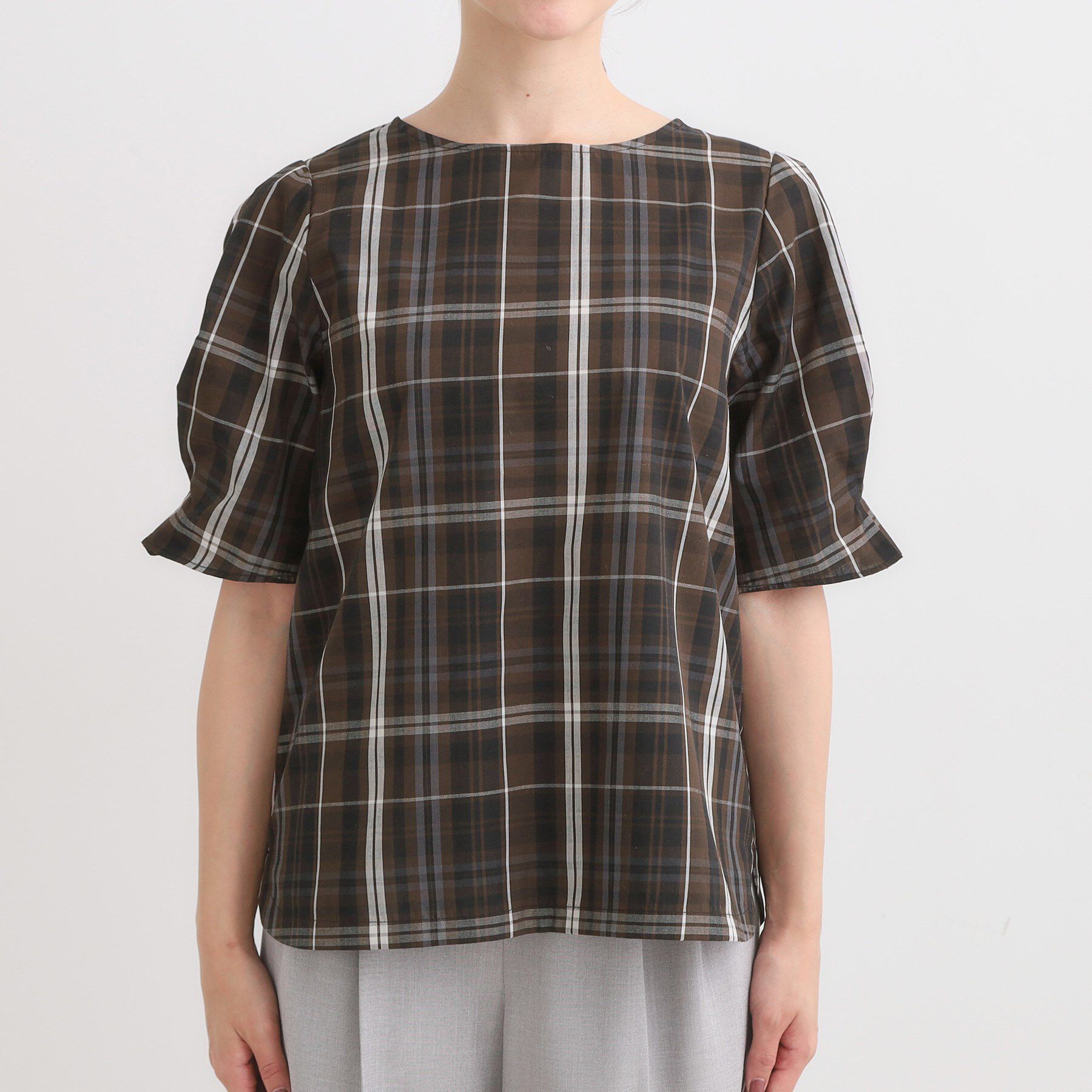 SHOO･LA･RUE「【S-LL/5分袖】お袖タックできれいに魅せる 大人のフェミニンブラウス」|シャツ・ブラウス|